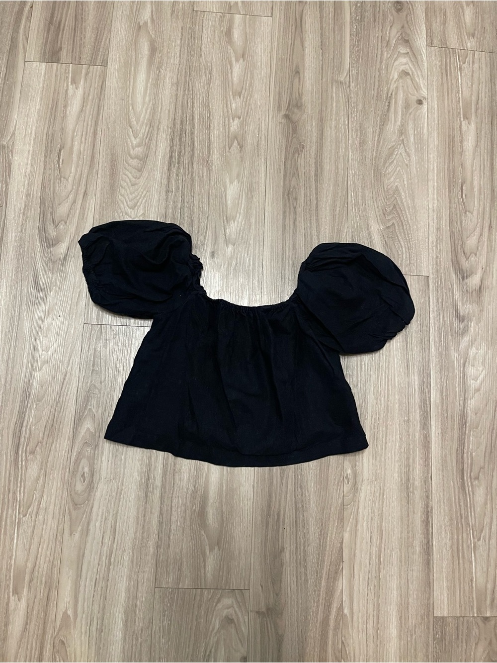 Abercrombie & Fitch Black Ruching Square Neck Top